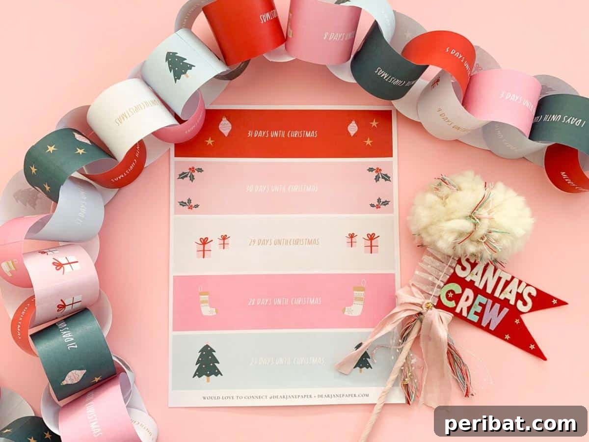 Craft Your Way to Christmas: 30 Paper Chain Countdown Projects 28 A festive Christmas countdown calendar specifically designed for children.
