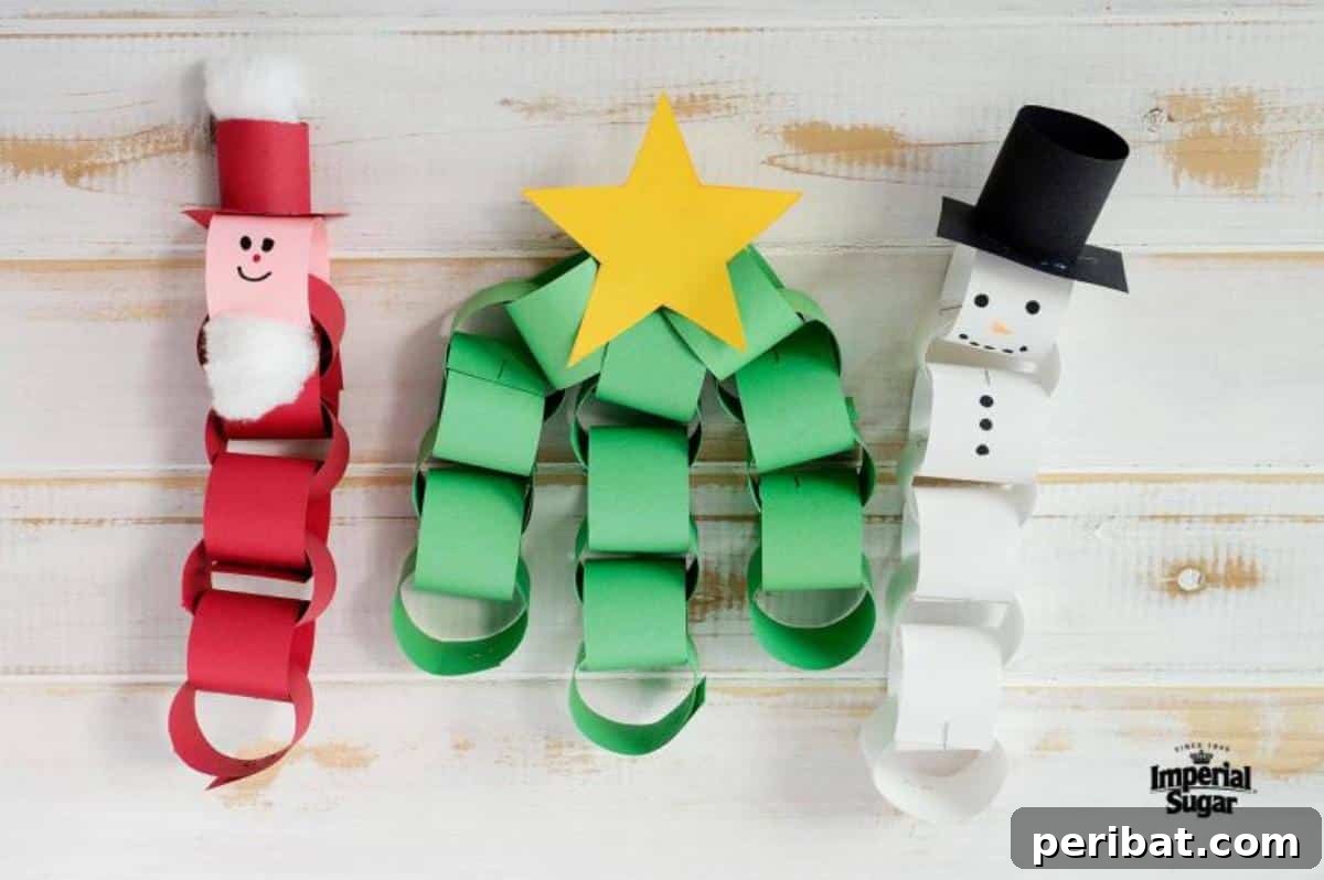 Craft Your Way to Christmas: 30 Paper Chain Countdown Projects 7 A decorative paper chain Christmas craft, perfect for family involvement.