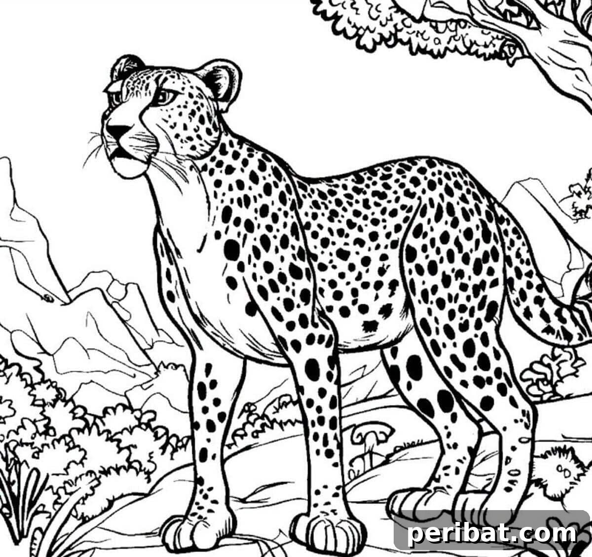 Splash into Summer: 40 Free Printable Coloring Pages for Kids 12 Safari Animal Coloring Page featuring diverse wildlife.