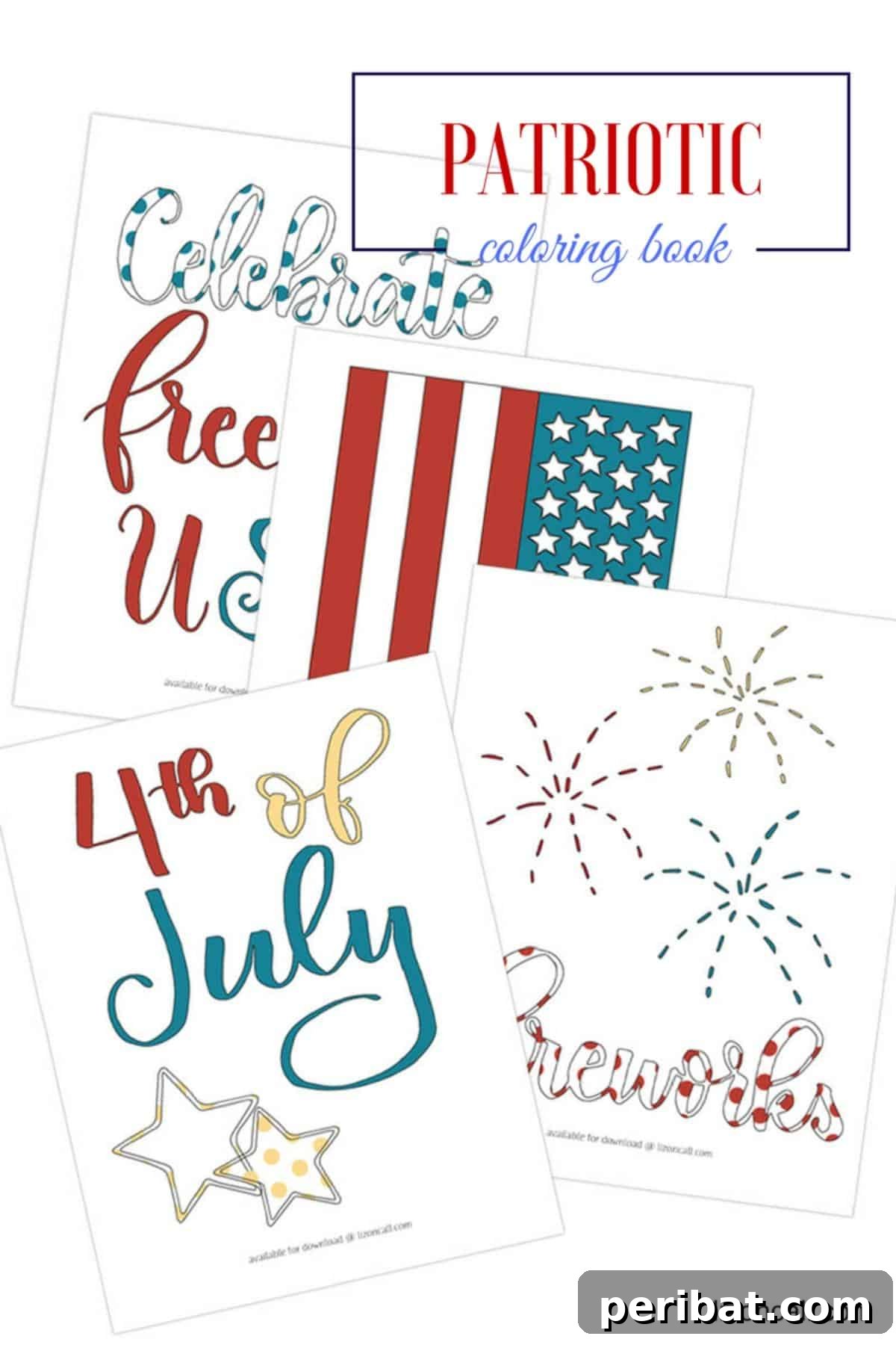 Splash into Summer: 40 Free Printable Coloring Pages for Kids 34 Patriotic Coloring Book with American symbols.