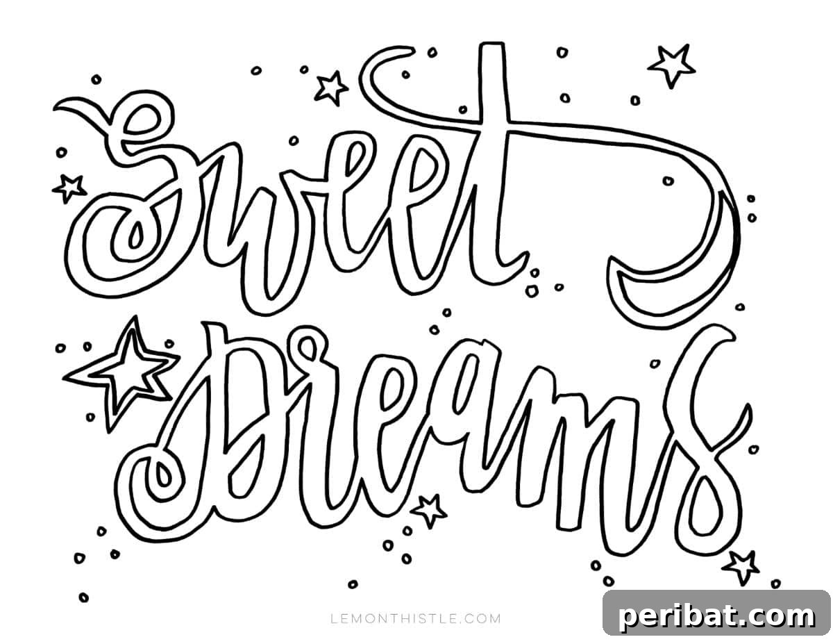 Splash into Summer: 40 Free Printable Coloring Pages for Kids 35 Summer Loving Sweet Dreams Coloring Sheet with whimsical summer elements.