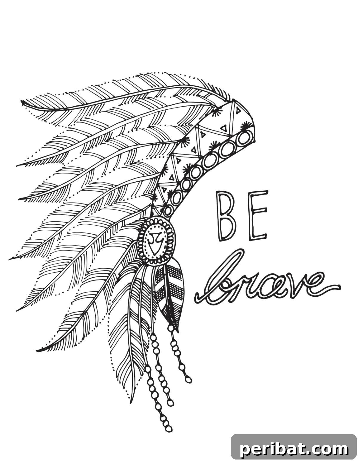 Splash into Summer: 40 Free Printable Coloring Pages for Kids 36 Be Brave Coloring Page Printable with inspiring symbols.