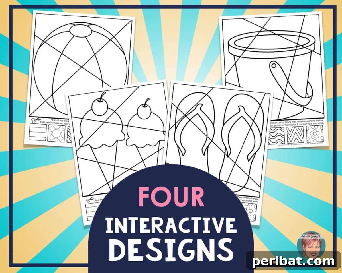 Splash into Summer: 40 Free Printable Coloring Pages for Kids 39 Printable Pop Art Summer Coloring Pages with bold, graphic designs.
