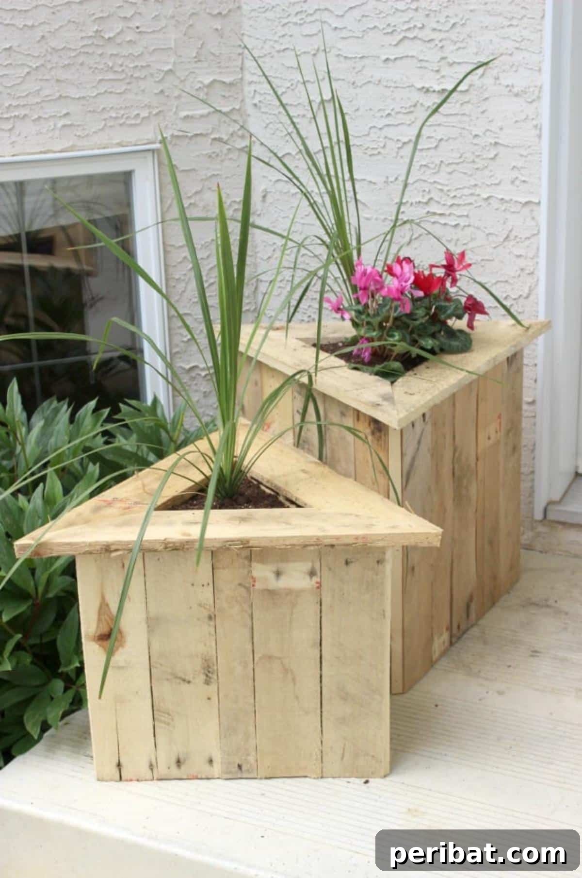 From Pallets to Paradise 40 Garden Furniture and Decor DIYs 22 Triangle Pallet Planters