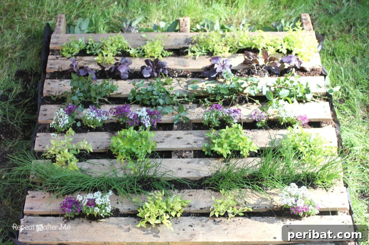 From Pallets to Paradise 40 Garden Furniture and Decor DIYs 24 Wooden Pallet Herb Garden