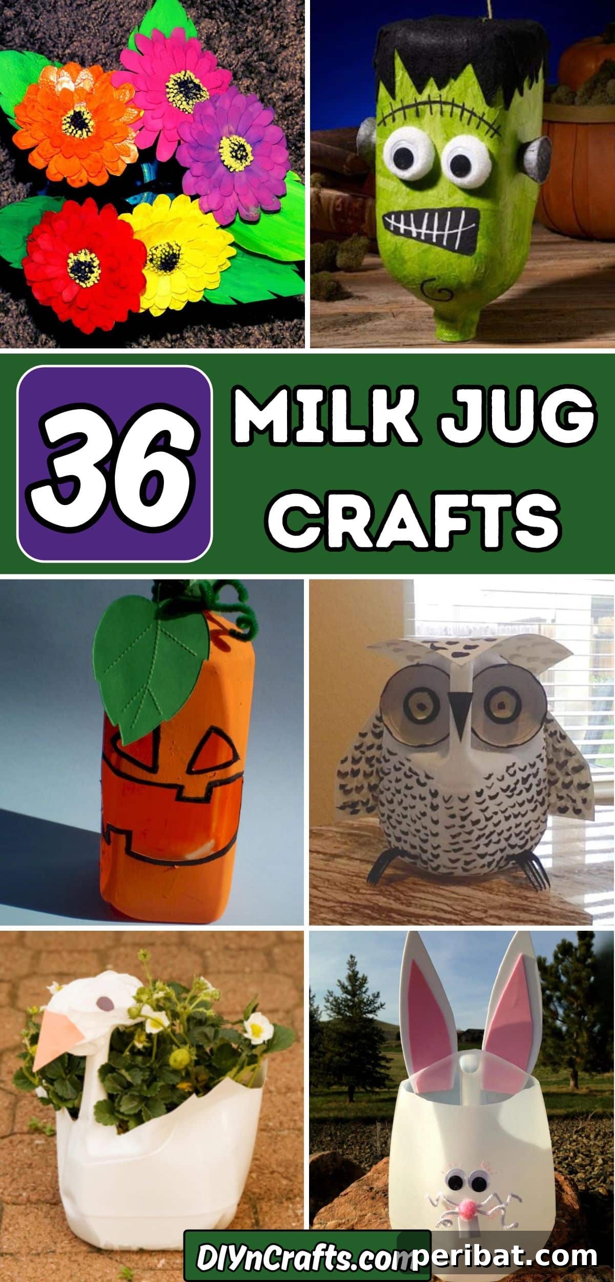 36 Milk Jug Crafts collage.