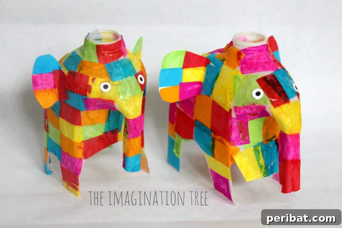 Milk Jug Elmer Elephant Craft
