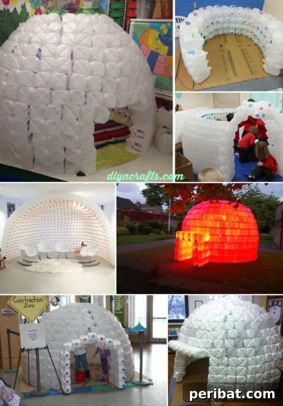 DIY Magnificent Milk Jug Igloo Collage