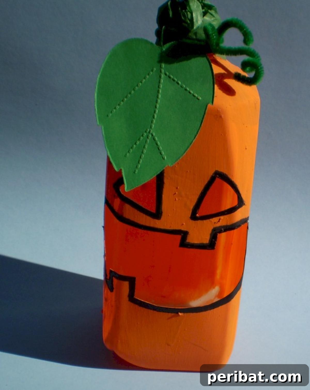 Recycled Milk Jug Pumpkin Candy Holder