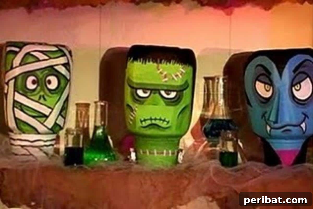 Monster Heads Halloween Craft