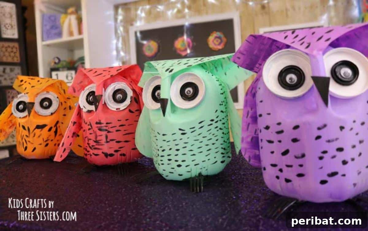 Earth Day Owl Milk Jug Craft
