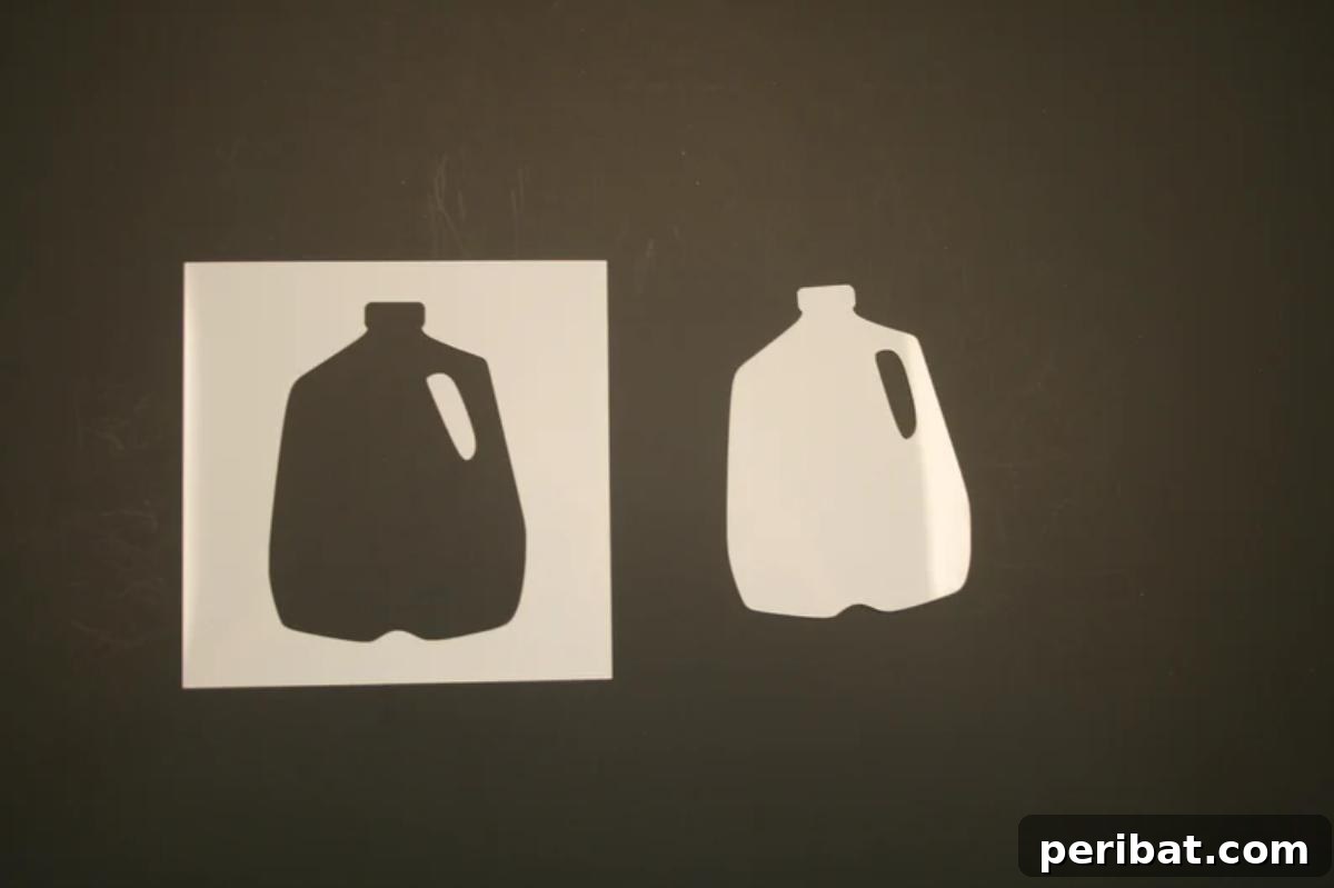 Milk Jug Reusable Mylar Stencil