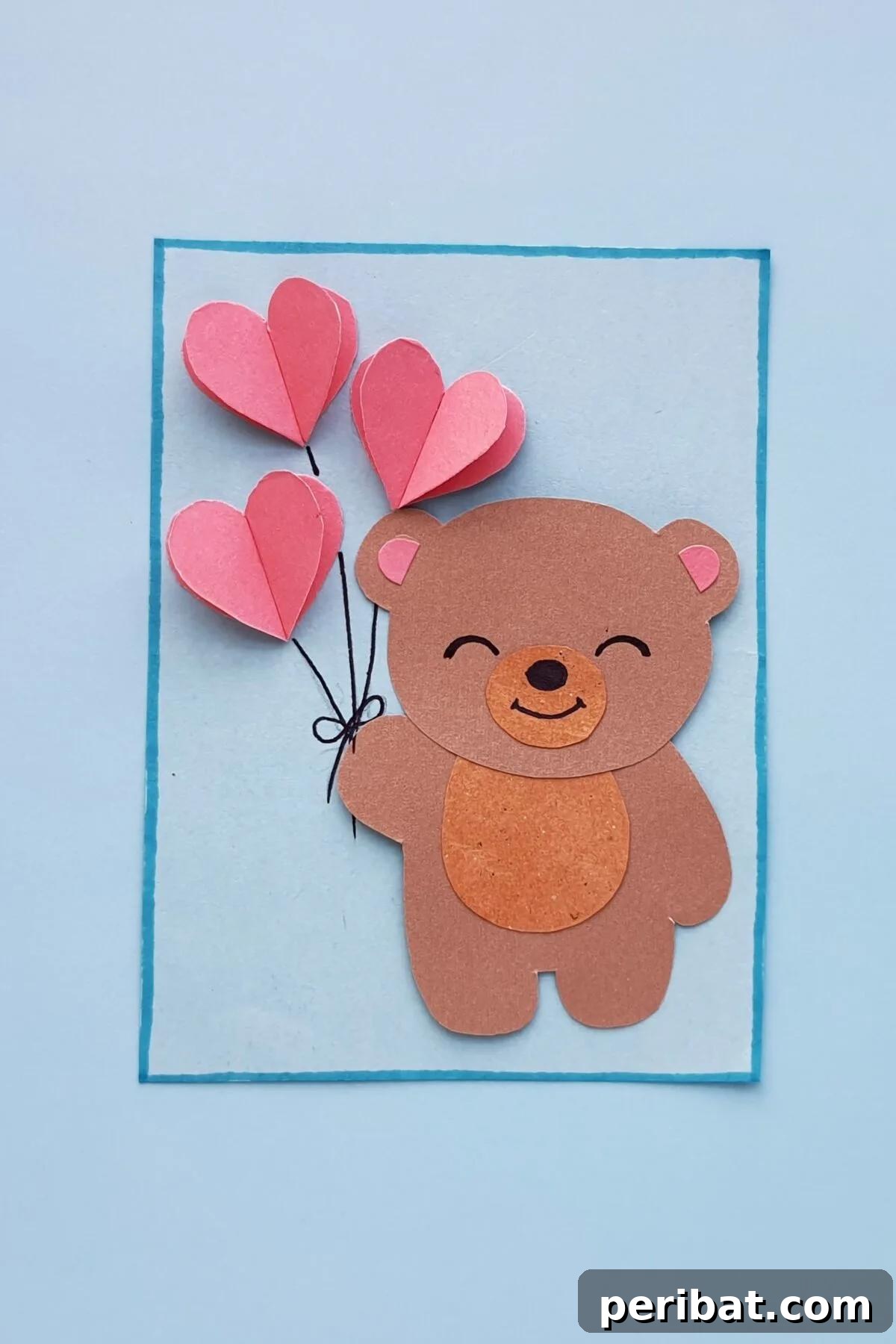 37 Heartwarming Teddy Bear Craft Projects 11 Teddy Bear Valentine’s Day Card