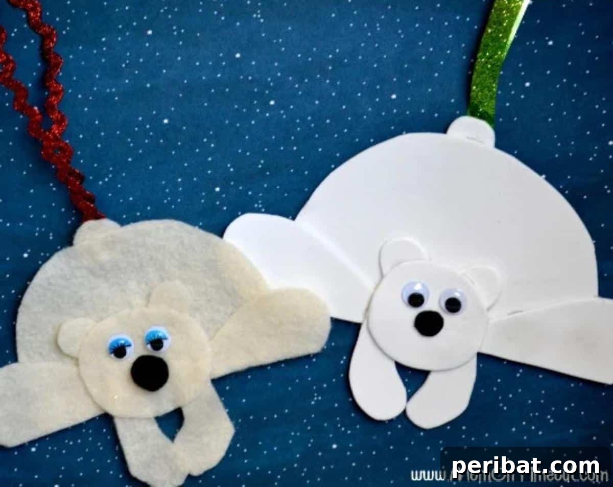 37 Heartwarming Teddy Bear Craft Projects 15 Polar Bear Ornaments