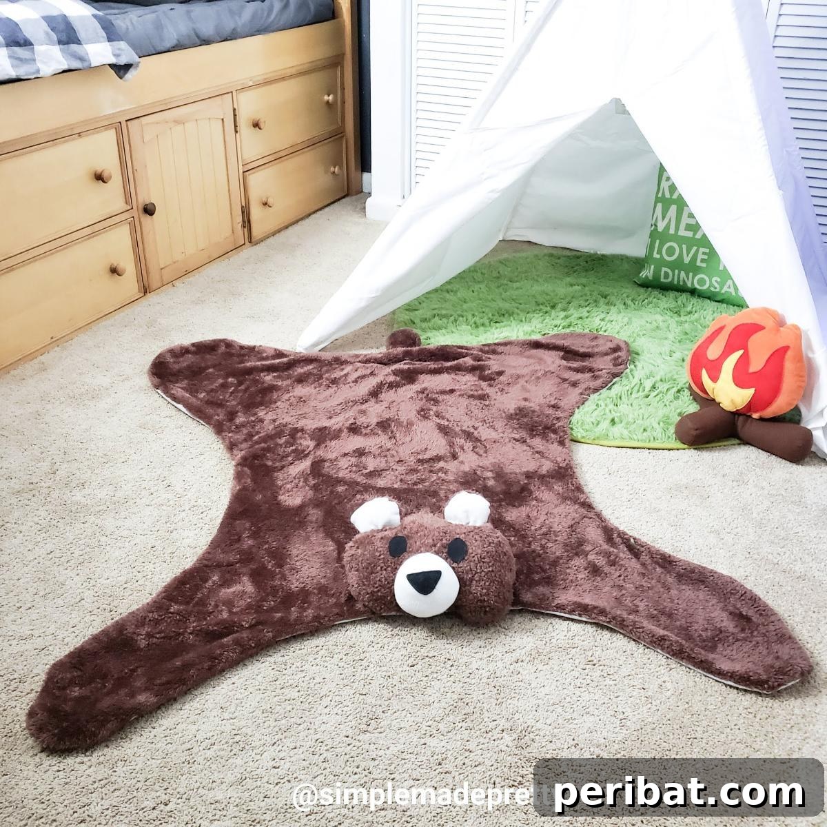 37 Heartwarming Teddy Bear Craft Projects 28 DIY Faux Bear Rug