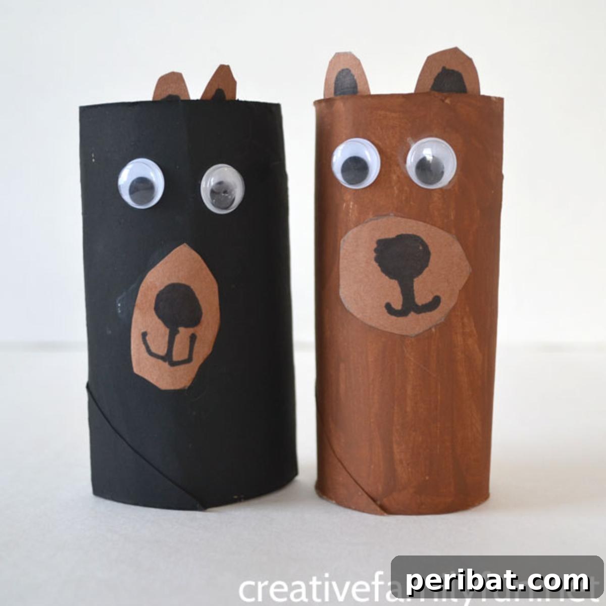37 Heartwarming Teddy Bear Craft Projects 37 Cardboard Tube Bear Craft