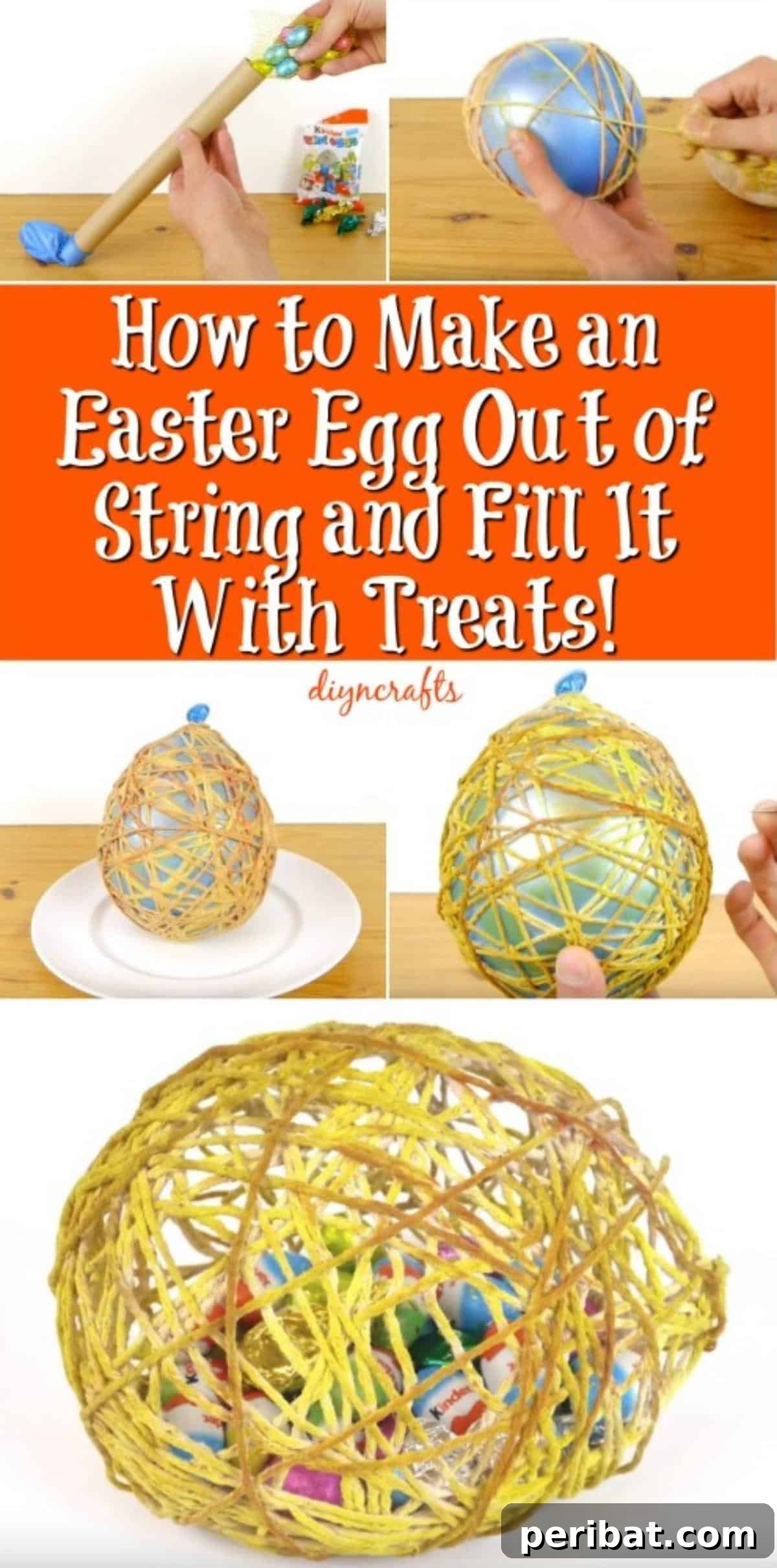 String Art Easter Eggs A Treat Filled Surprise 2 How to Make a DIY String Easter Egg Filled With Treats