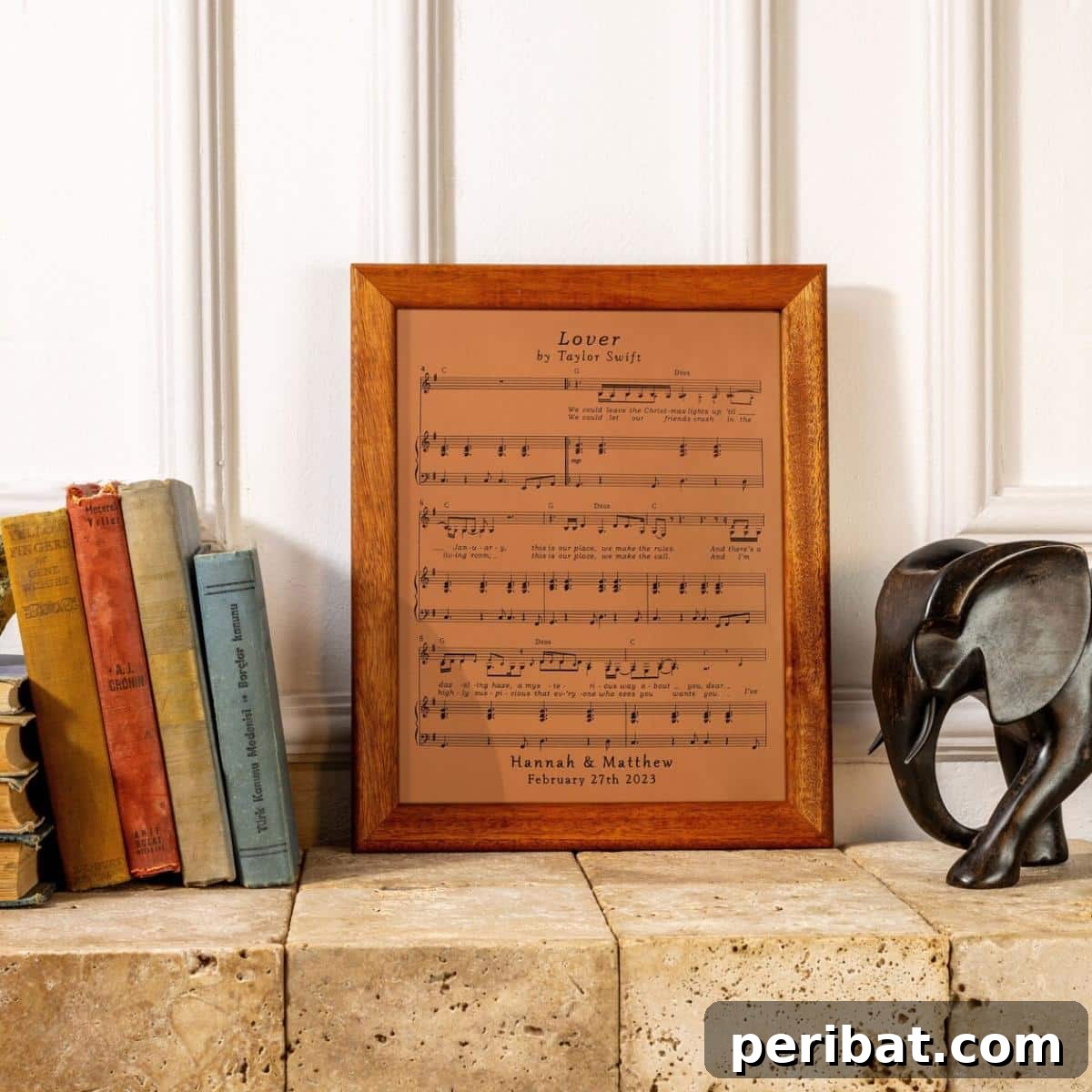 Crafting Melodies 40 Sheet Music Projects 40 A unique leather anniversary gift featuring sheet music, combining traditional and personal elements.