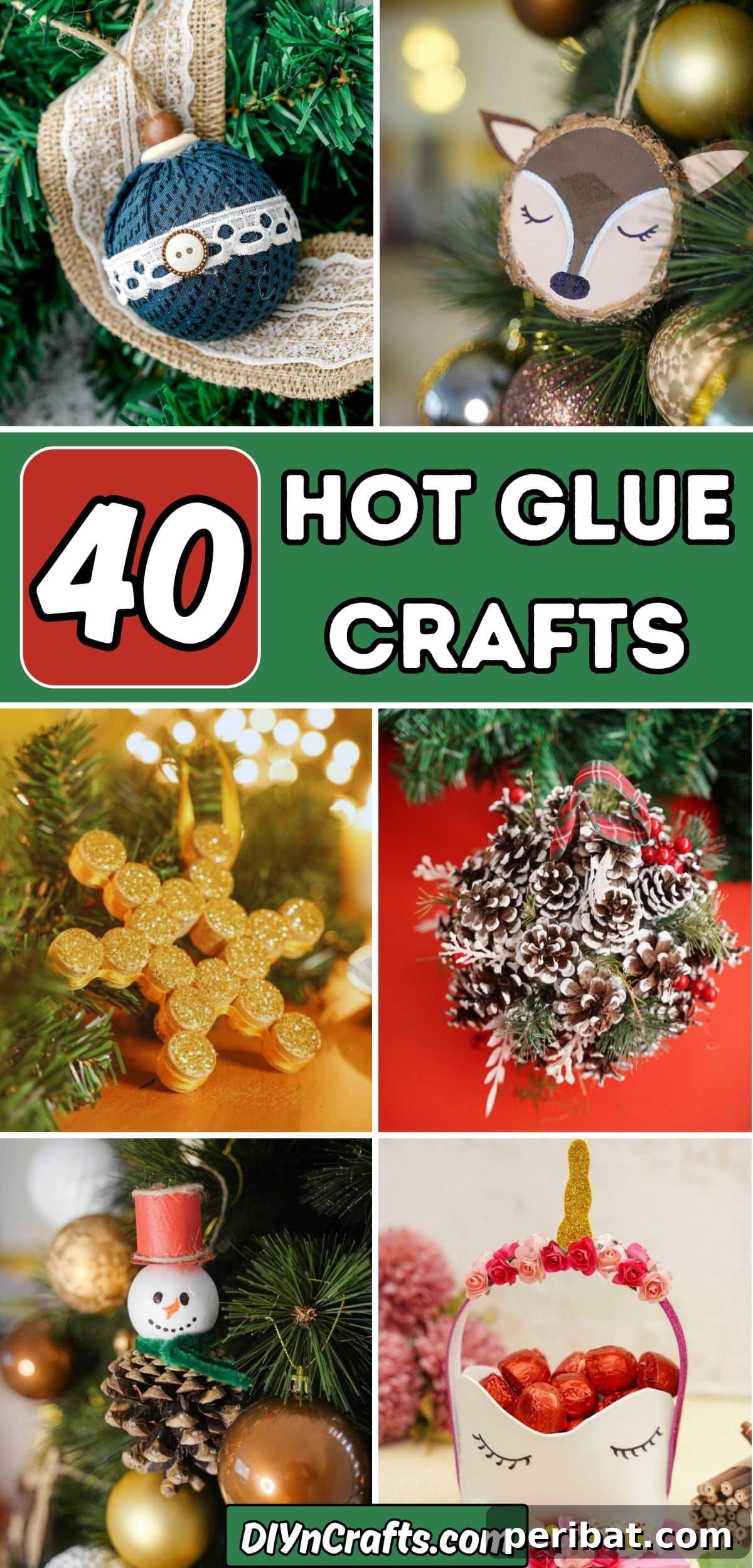 40 Hot Glue Crafts collage.
