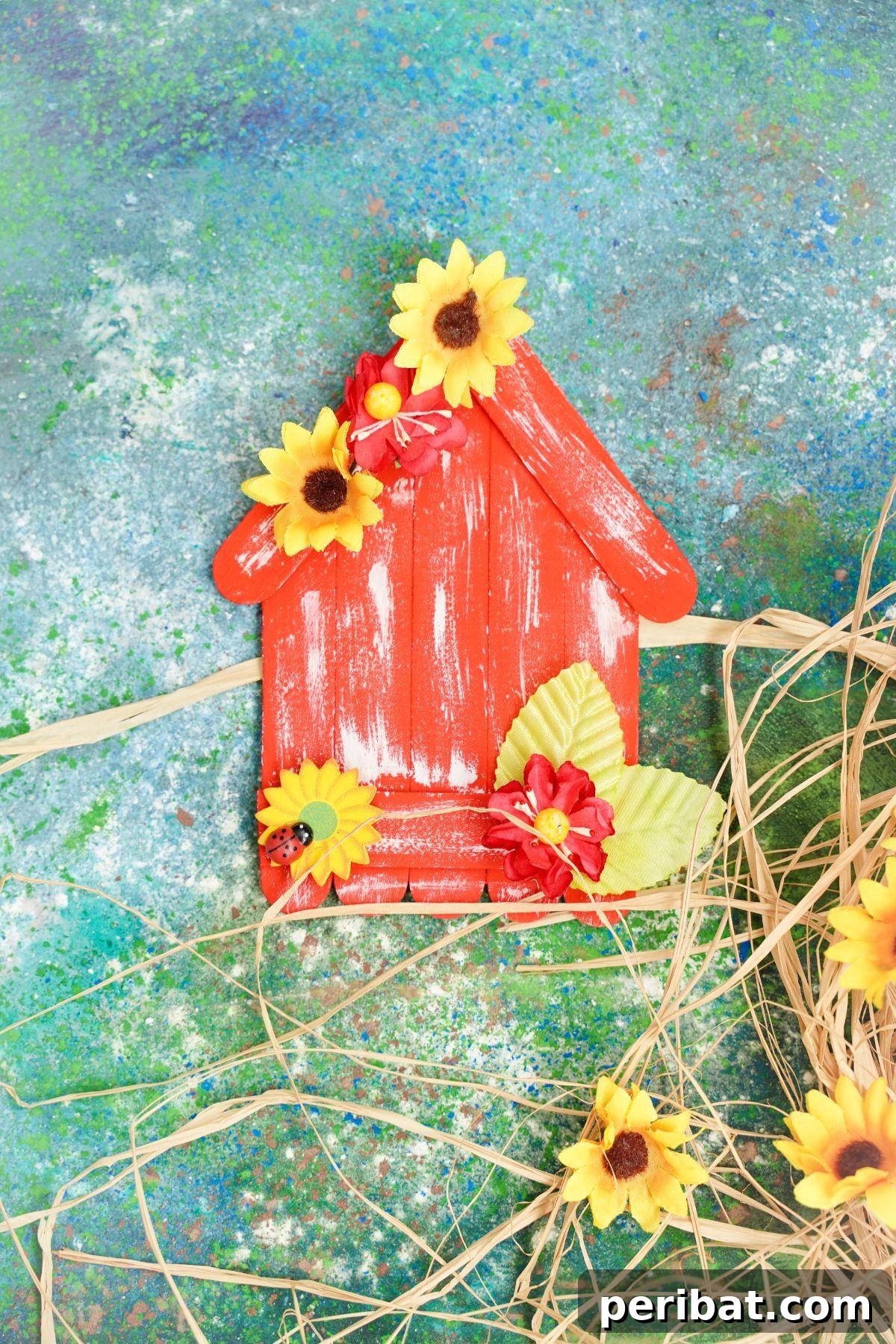 Rustic Craft Stick House Decoration