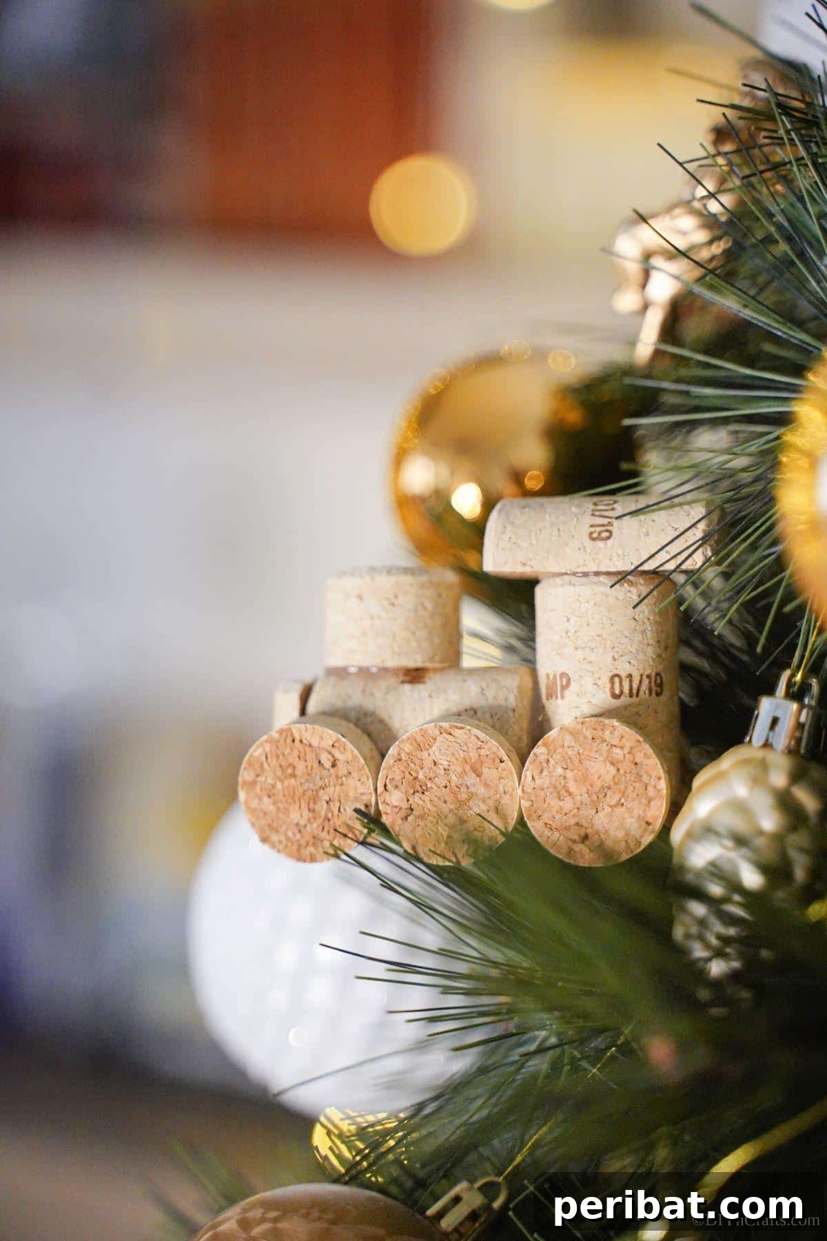 Christmas Train Wine Cork Ornament