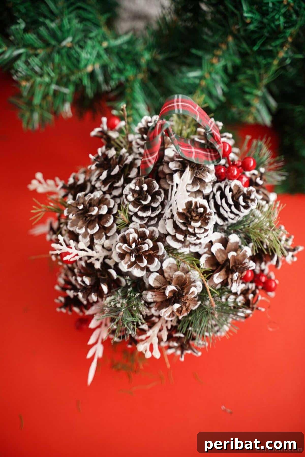 Pinecone Ball Christmas Door Hanger