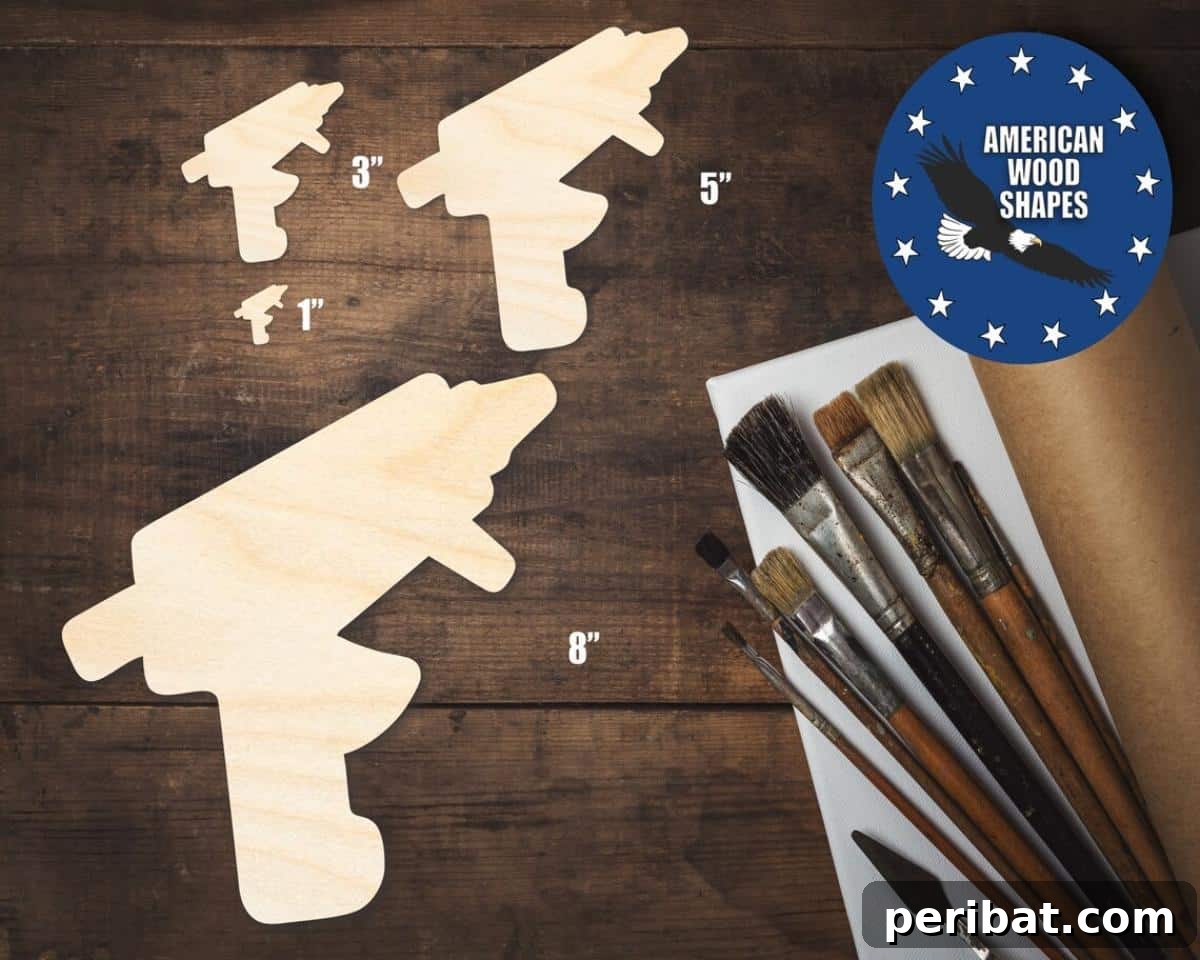 Unfinished Wood Hot Glue Gun Shape Project
