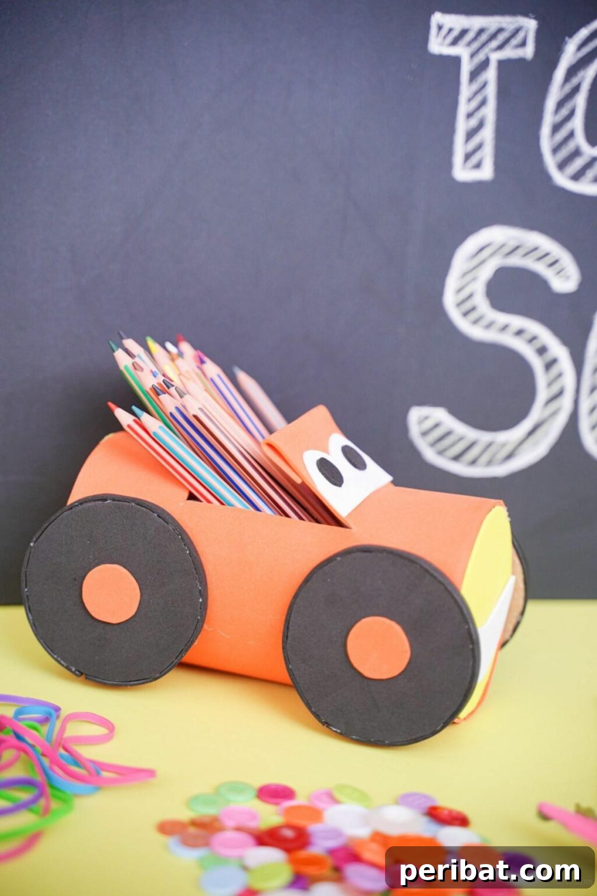 DIY Car Pencil Holder From Empty Plastic Bottles