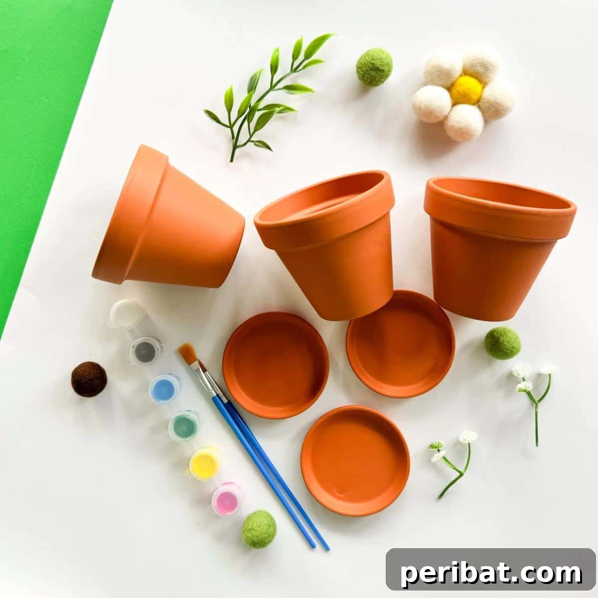 40 Creative Flower Pot Projects 40 A comprehensive terracotta pots painting kit, providing all essentials for creating beautifully decorated flower pots.