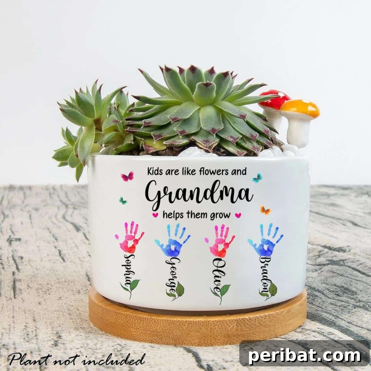 40 Creative Flower Pot Projects 41 A unique custom mama handprints succulent pot, serving as a heartfelt and cherished gift for mothers.