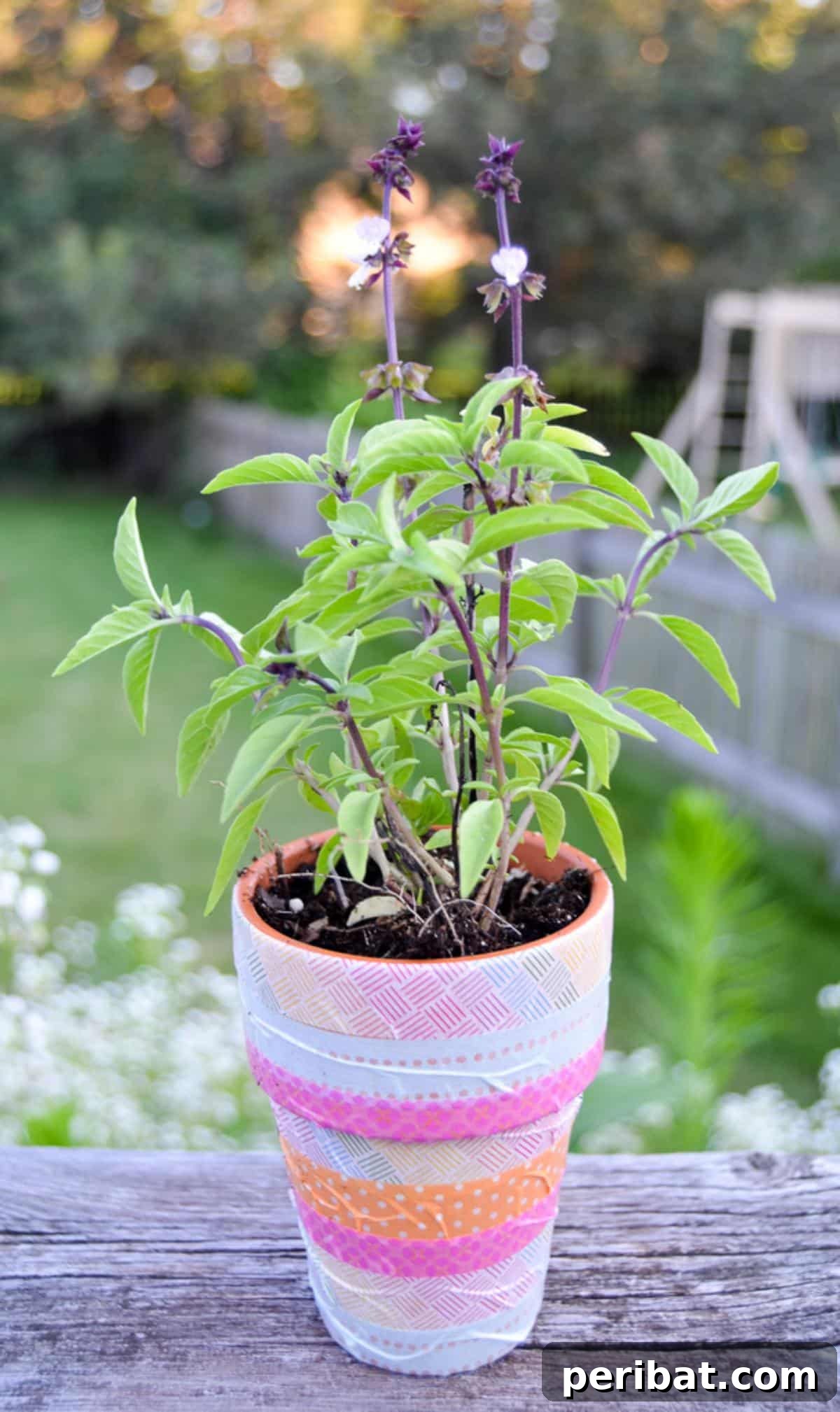 40 Adorable and Inventive Washi Tape Ideas 17 Washi Tape Flower Pot
