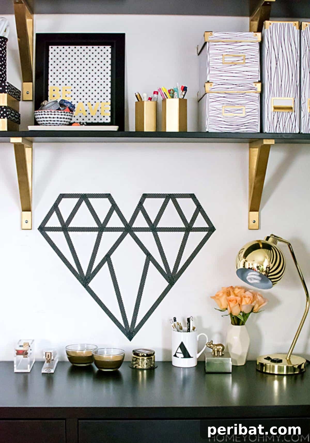 40 Adorable and Inventive Washi Tape Ideas 24 DIY Washi Tape Geometric Heart
