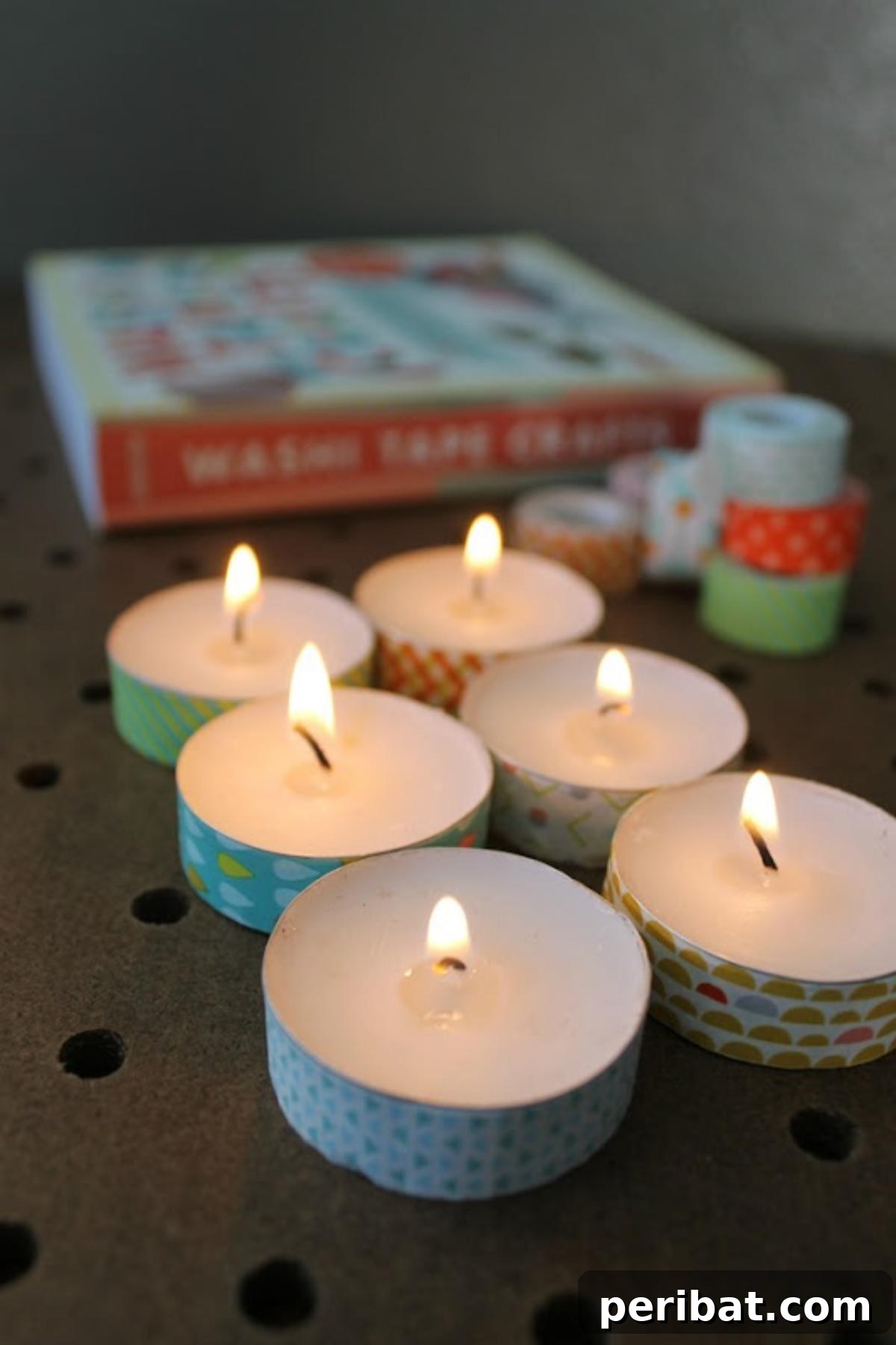 40 Adorable and Inventive Washi Tape Ideas 37 Washi Tape Crafts Tea Lights