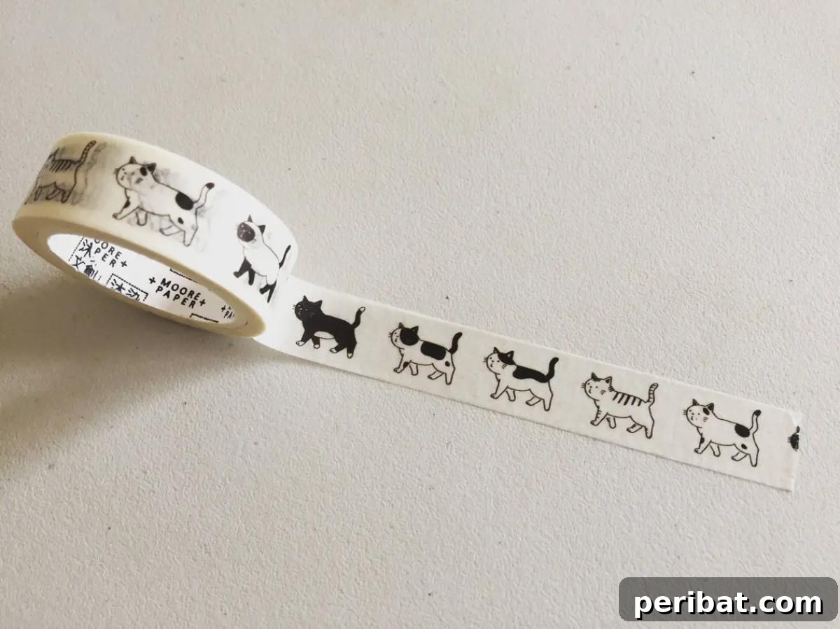 40 Adorable and Inventive Washi Tape Ideas 39 Strolling Cat Washi Tape