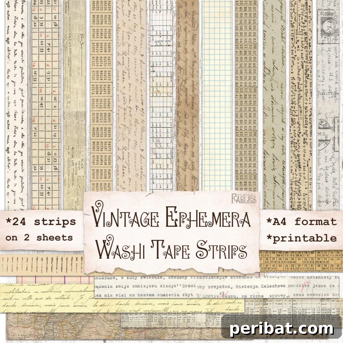 40 Adorable and Inventive Washi Tape Ideas 40 Vintage Ephemera Washi Tape Strips