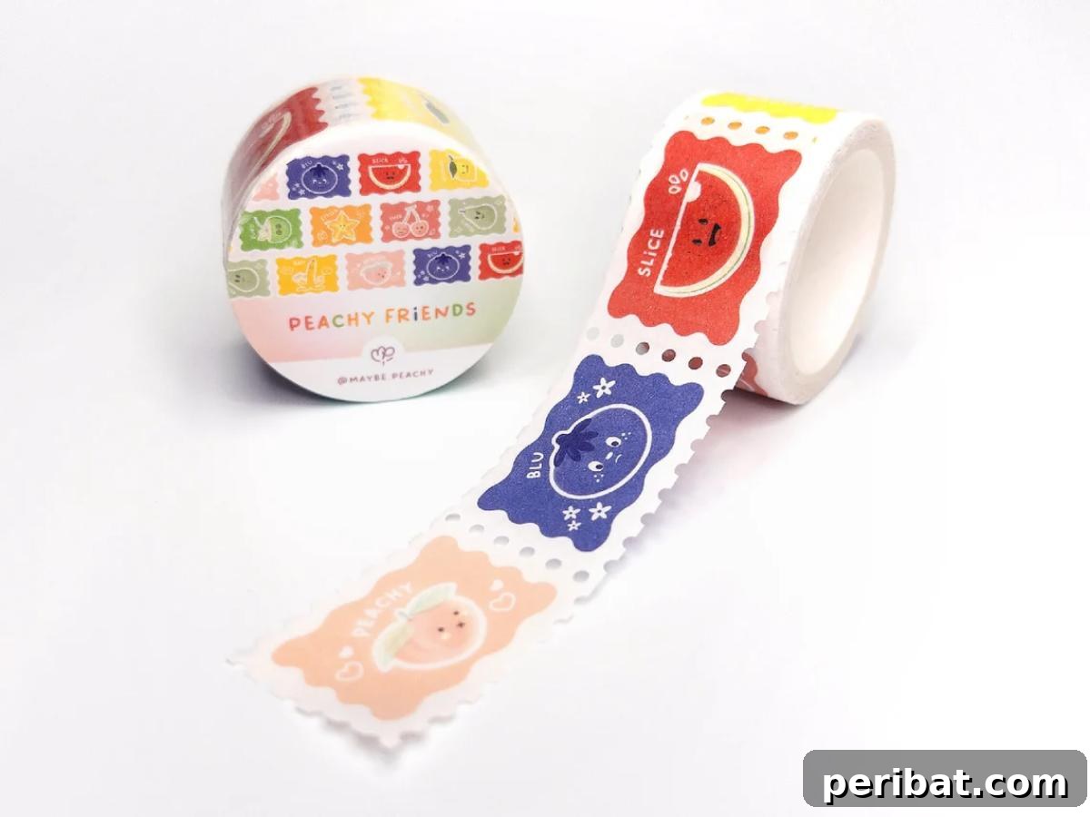 40 Adorable and Inventive Washi Tape Ideas 42 Fruit Friends Stamp Washi Tape