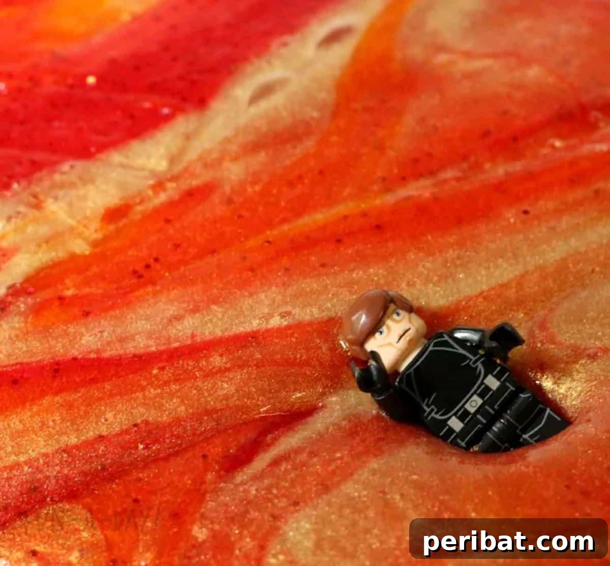 Star Wars themed lava slime, red and orange, mimicking molten lava from a volcanic planet.