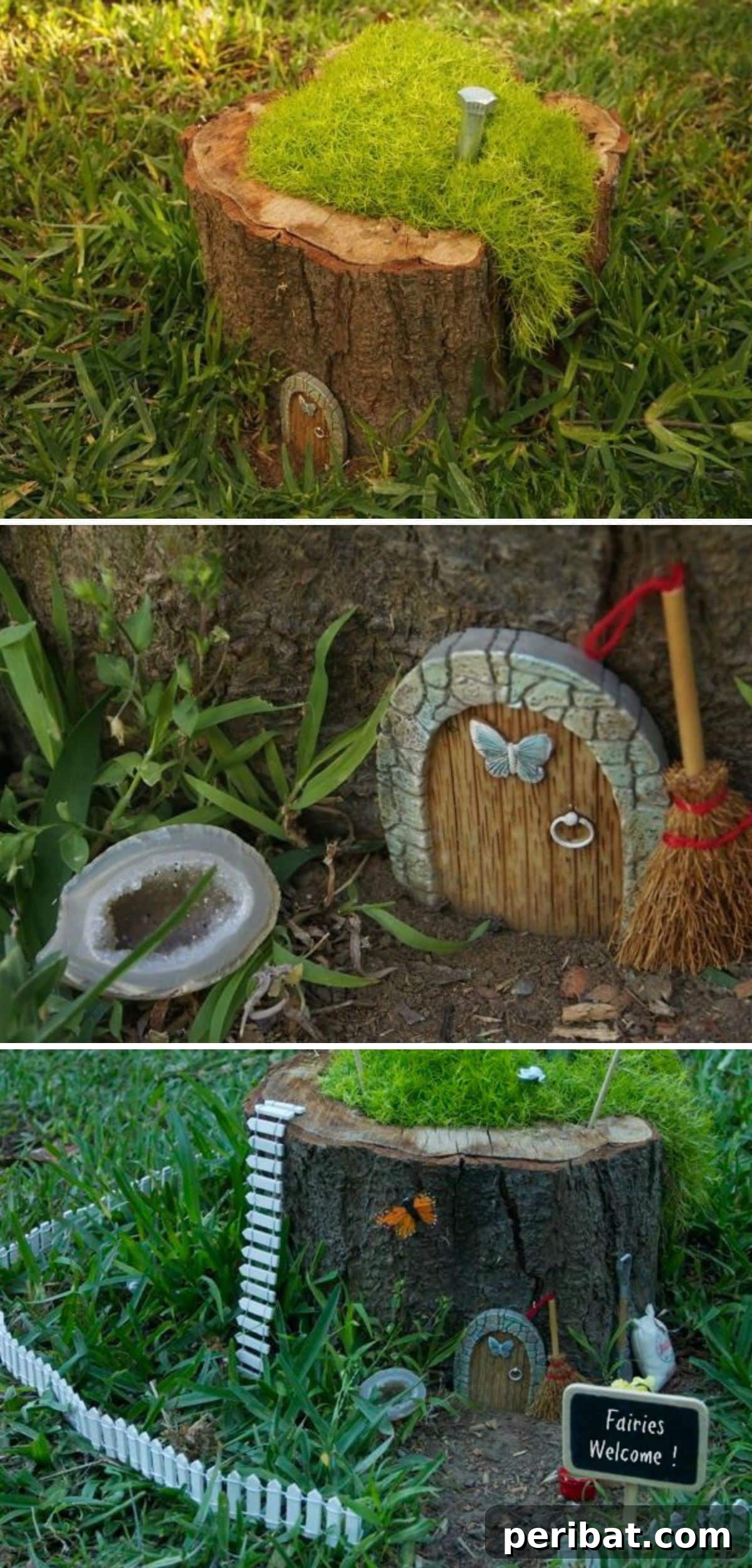 Stump to Splendor Ingenious Garden Planters and Ornaments 4 Charming tree stump transformed into a fairy garden home with moss