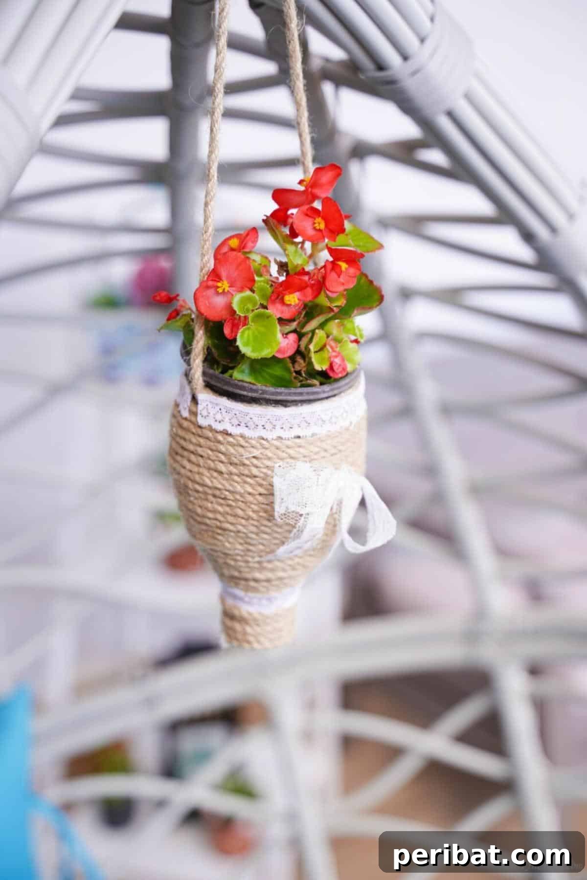 Rustic Twine Wrapped Plastic Bottle Hanging Planter