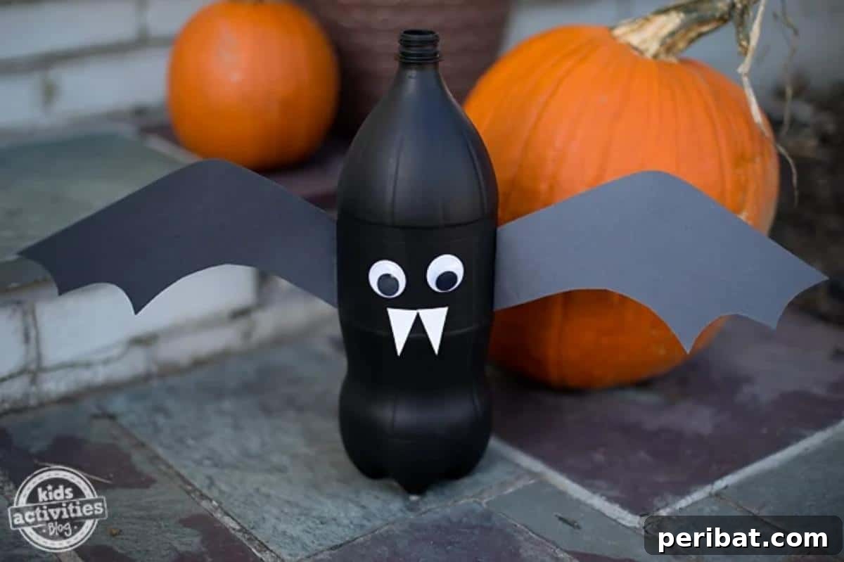 Soda Bottle Bat Decoration For Halloween
