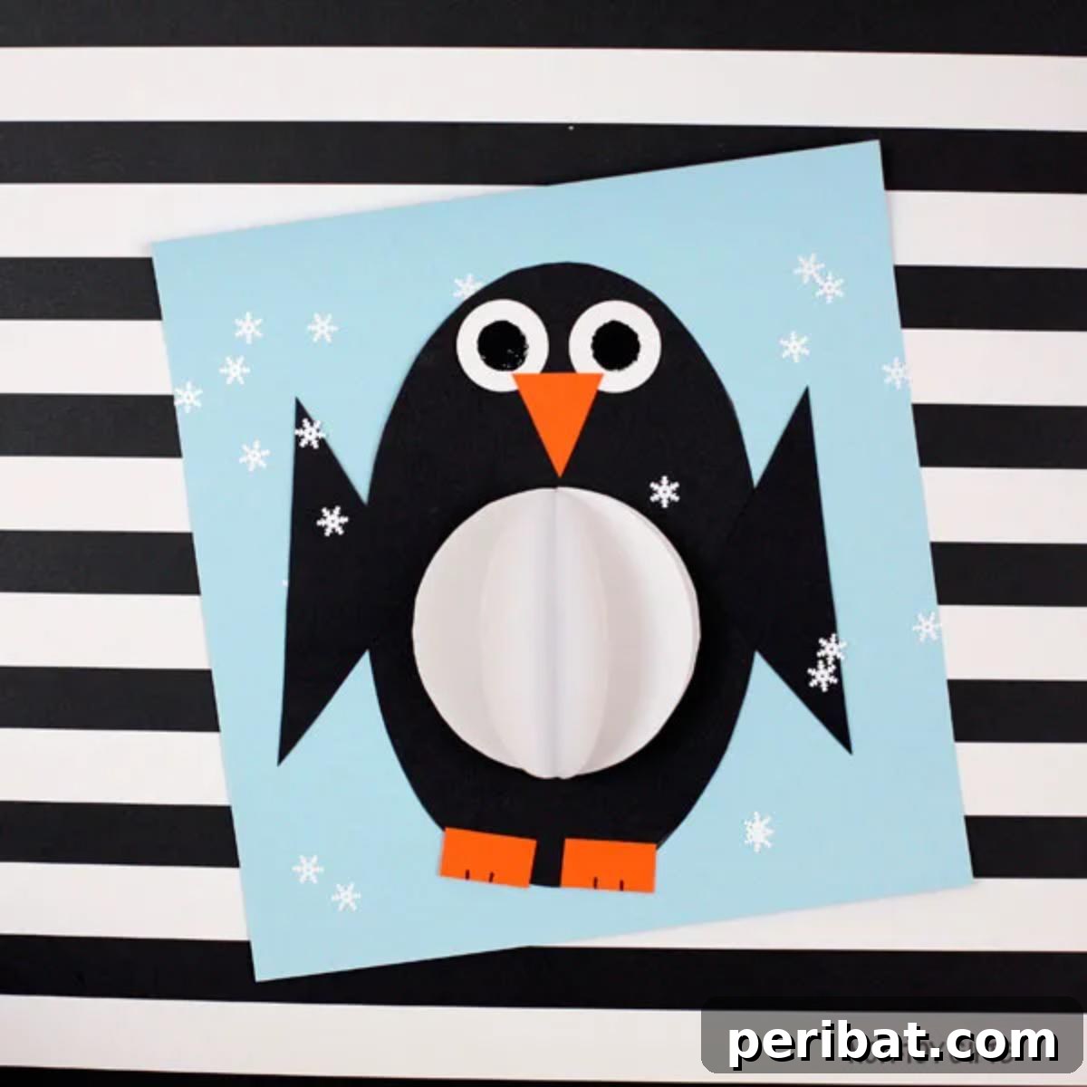 Waddle into Fun: 40 Penguin Craft Projects 13 3D Shape Penguin Craft for kids, blending fun with education.