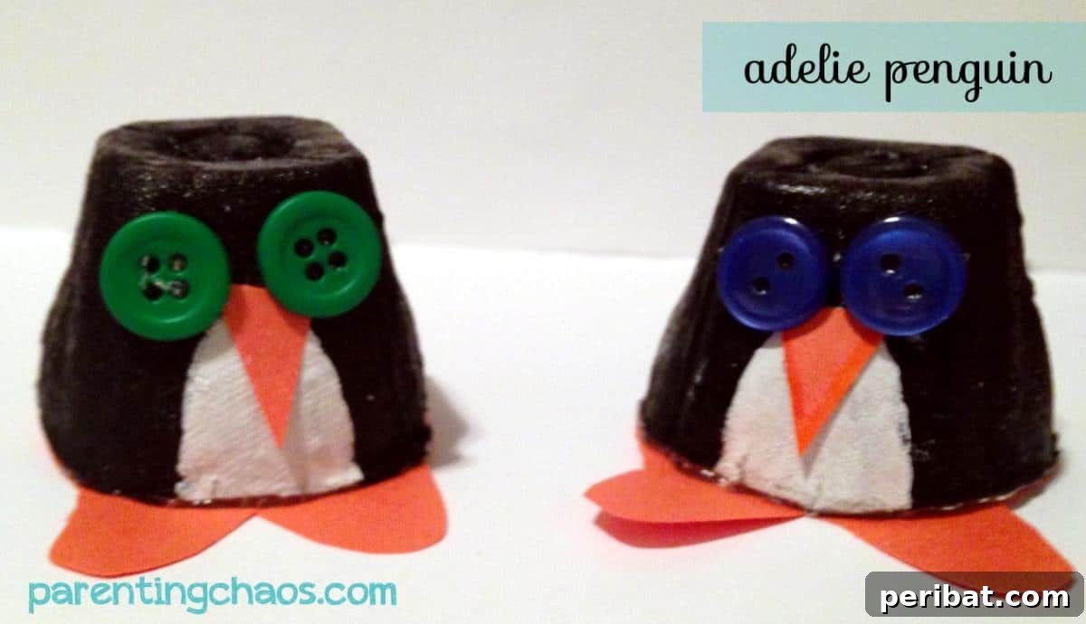 Waddle into Fun: 40 Penguin Craft Projects 20 Adelie Penguin Project using egg cartons to craft adorable penguins.