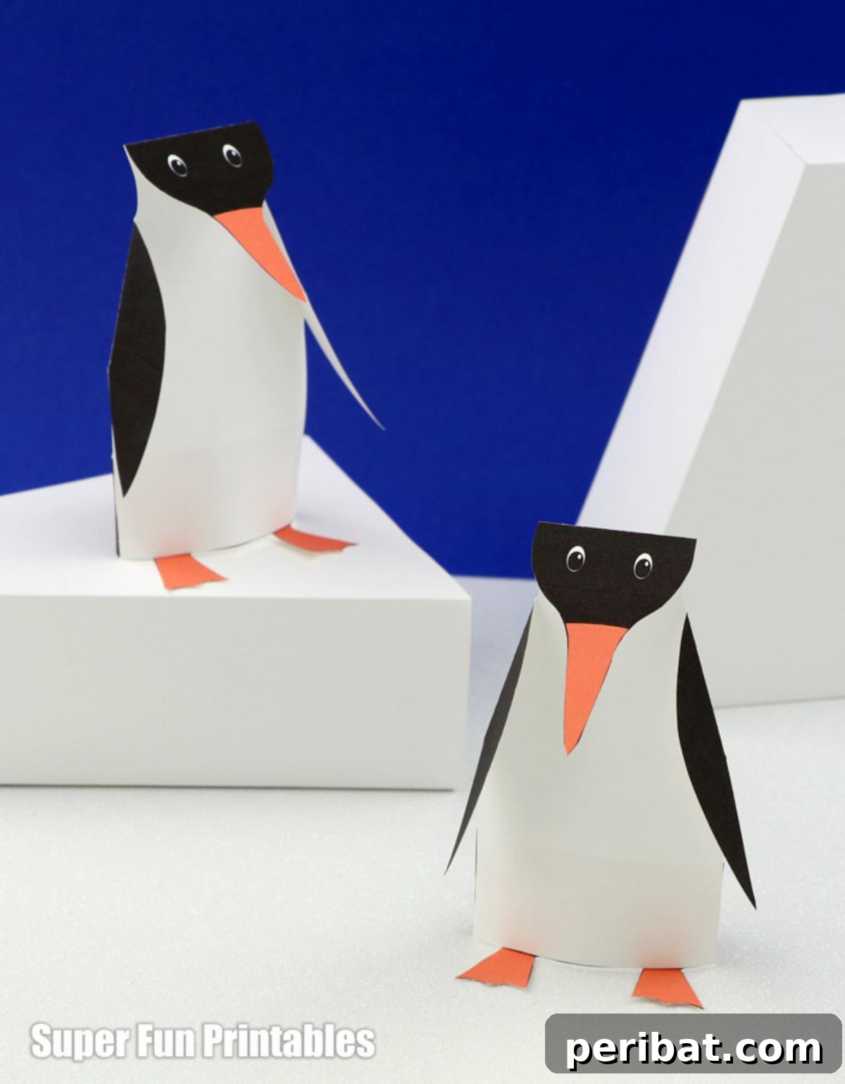 Waddle into Fun: 40 Penguin Craft Projects 32 Paper Penguin Craft, a charming set of paper penguins for home or play area.