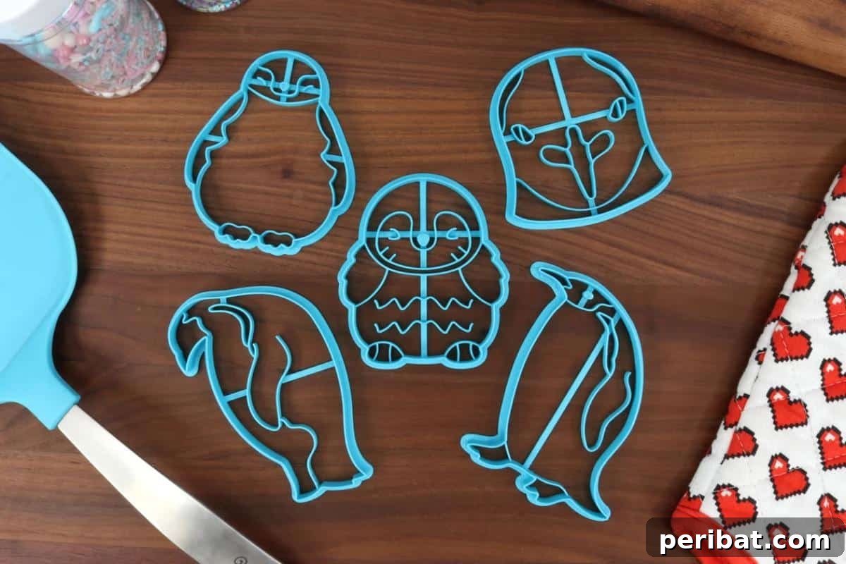 Waddle into Fun: 40 Penguin Craft Projects 42 Emperor Penguin Cookie Cutters, transforming dough into adorable emperor penguins for baking.