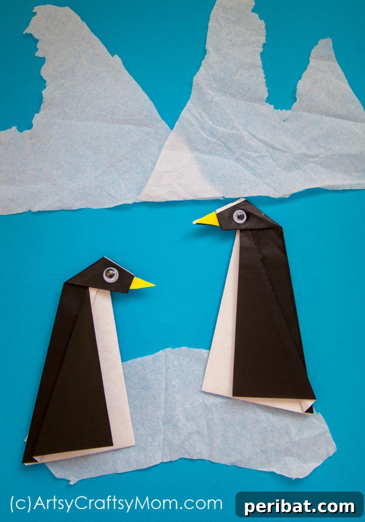Waddle into Fun: 40 Penguin Craft Projects 10 Easy Origami Penguin Craft, a simple paper folding activity for kids.