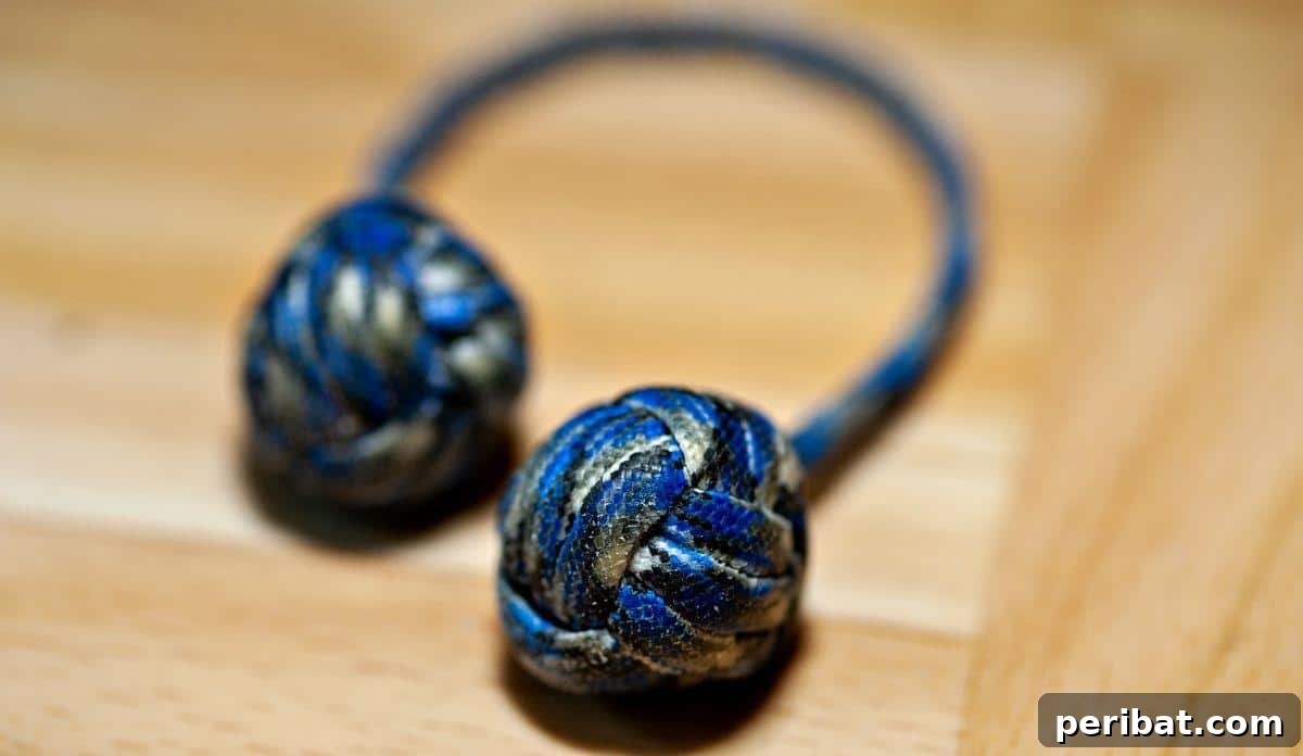 Crafting with Paracord: DIY Ideas and Projects 11 Large Paracord Giant Monkey Fist, a bold and functional knot.