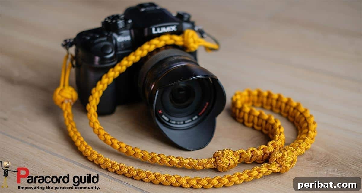 Crafting with Paracord: DIY Ideas and Projects 25 Comfortable Paracord Camera Neck Strap for all-day use.