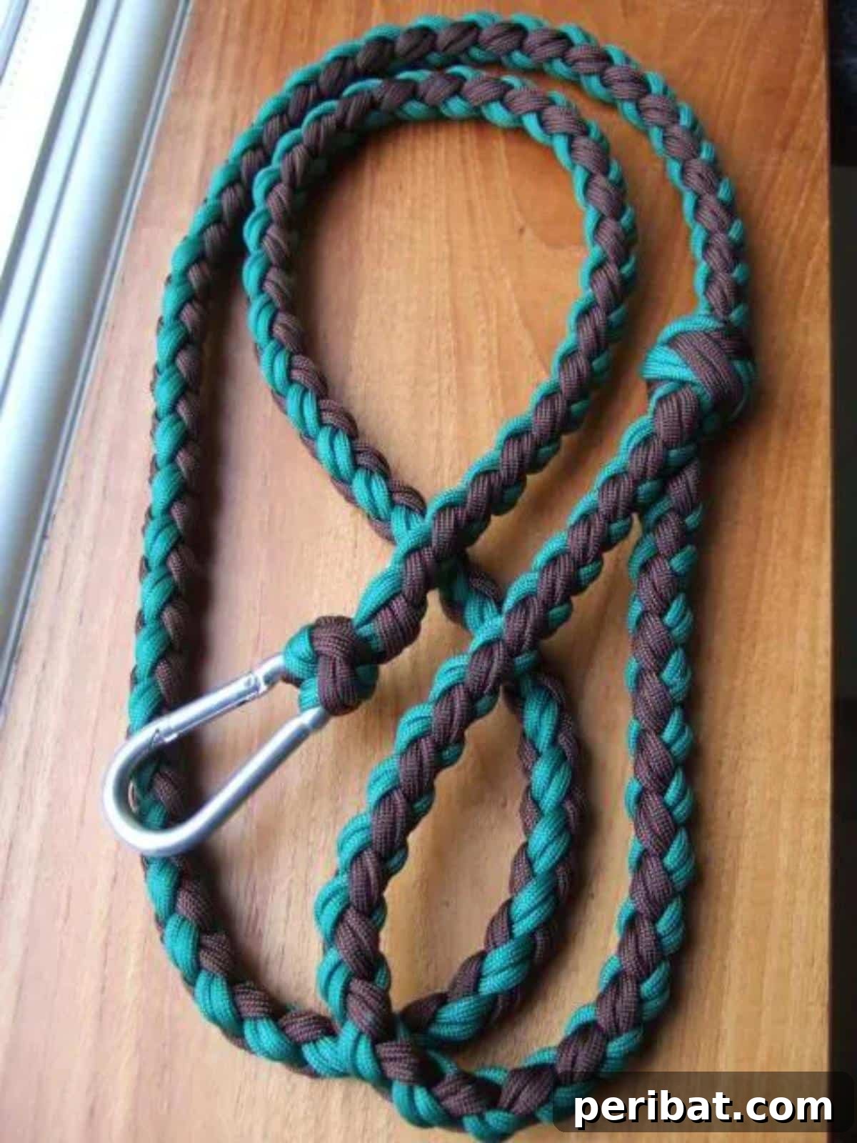 Crafting with Paracord: DIY Ideas and Projects 31 Rugged Paracord Pet Leash in earthy tones.