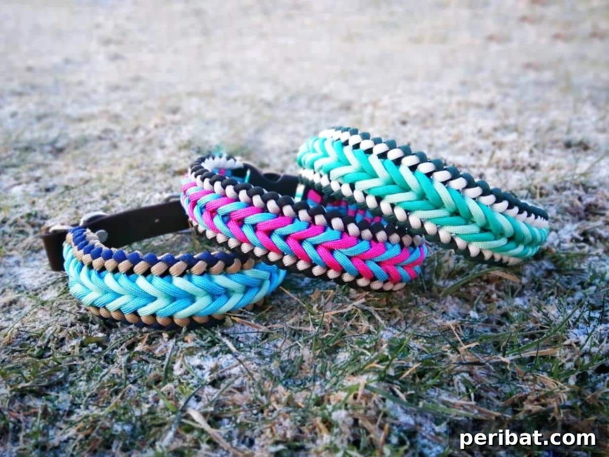 Crafting with Paracord: DIY Ideas and Projects 34 Custom Dog Collars crafted from durable paracord.