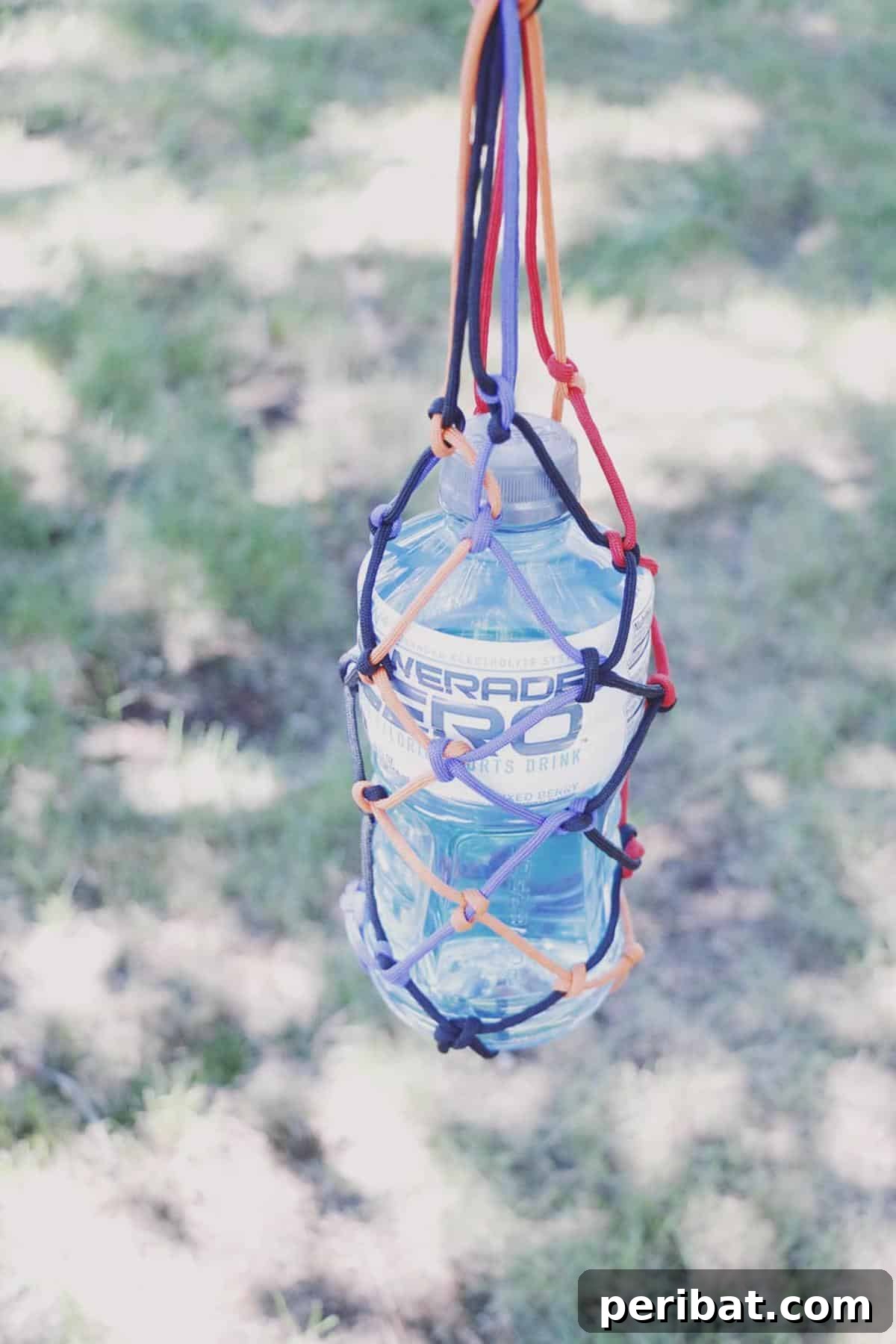 Crafting with Paracord: DIY Ideas and Projects 10 DIY Paracord Water Bottle Holder, practical for outdoor use.